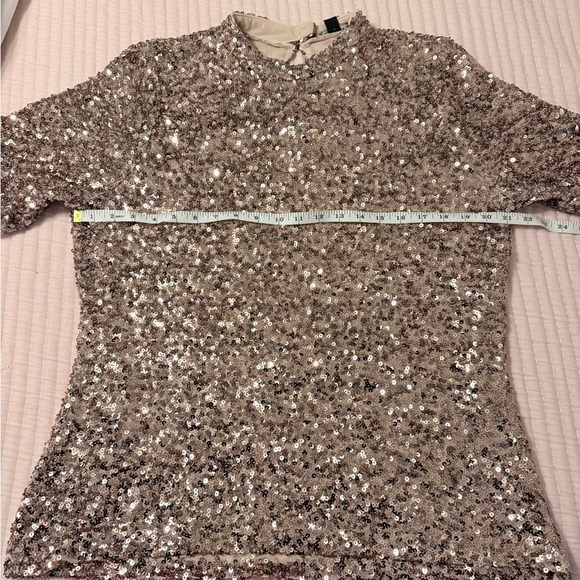 Boston Proper Sequin Blouse in Bronze - Picture 8 of 9